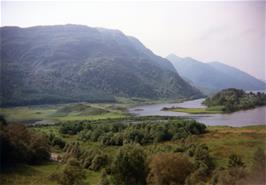 View to the left of Glenfinnan Monument, from behind the Visitor Centre